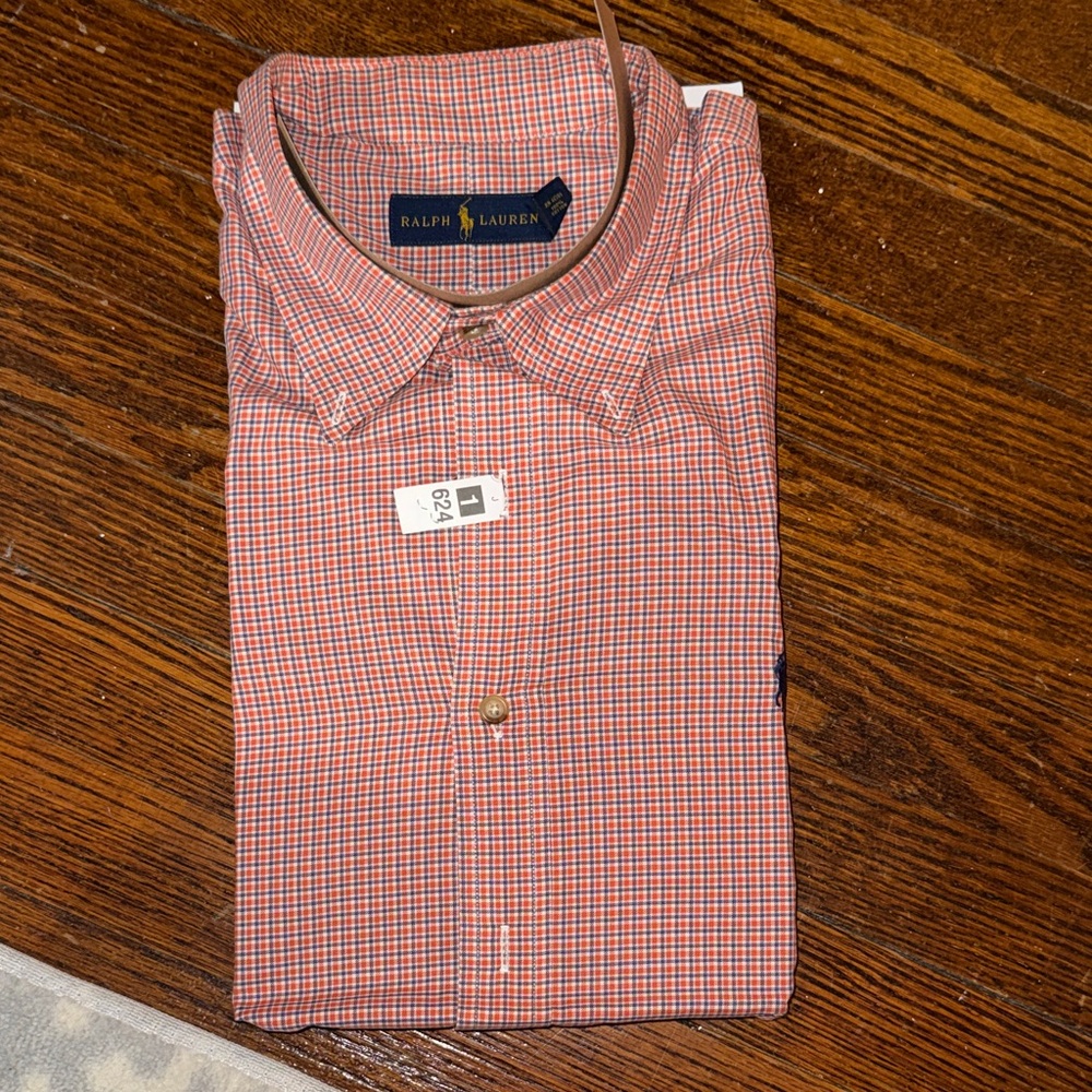 Ralph Lauren Men’s XL NWOT Checked Classic Button down. Brand new!